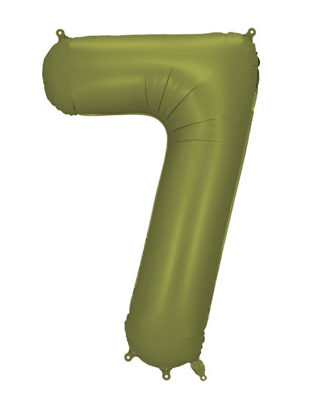 Palloncino in alluminio Numero "7" Verde Oliva - Decorazioni per feste in Svizzera - Bellefete.ch