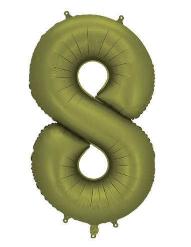 Ballon alu Chiffre "8" Vert Olive