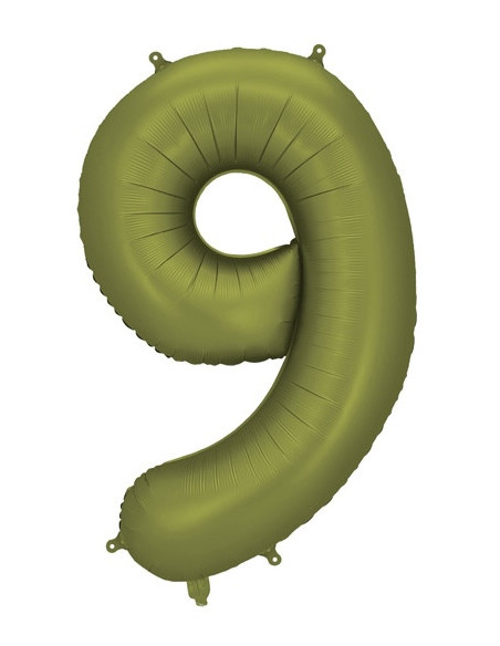 Palloncino in alluminio Cifra "9" Verde Oliva - Decorazione personalizzata - Bellefete.ch