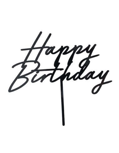 Decorazione torta "Happy Birthday" Nero - Cake Topper Compleanno - Bellefete.ch