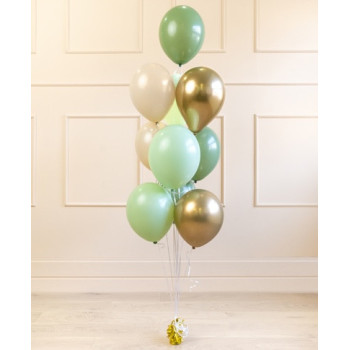 Bouquet di 10 palloncini verde e oro – Decorazione festa e compleanno - Bellefete.ch - Negozio Svizzera 2