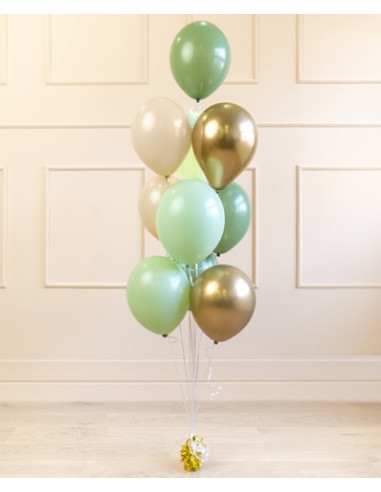 Grün-goldener Mix-Ballonstrauß – Perfekt für Partys und Geburtstage
