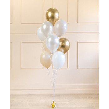 Bouquet de ballons Mix Blanc et Or - Bouquet décoratif de fête 2