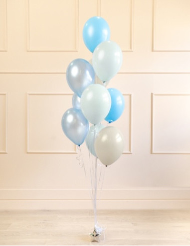 Bouquet de ballons Mix Bleu et Beige - Ballons de fête