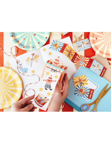 Zirkustickets und Aufkleber – Unterhaltung und Dekoration für Kinderpartys