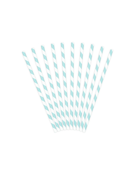 Cannucce per feste a righe azzurre - Accessorio per la tavola delle feste