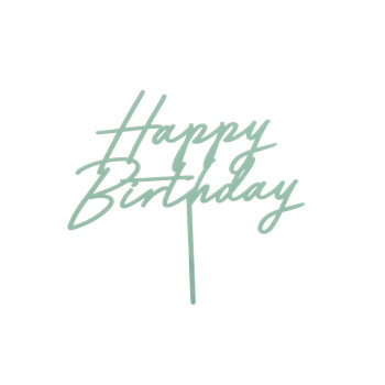 Decorazione per torta "Happy Birthday" Verde Pastello - Cake Topper di compleanno - Svizzera