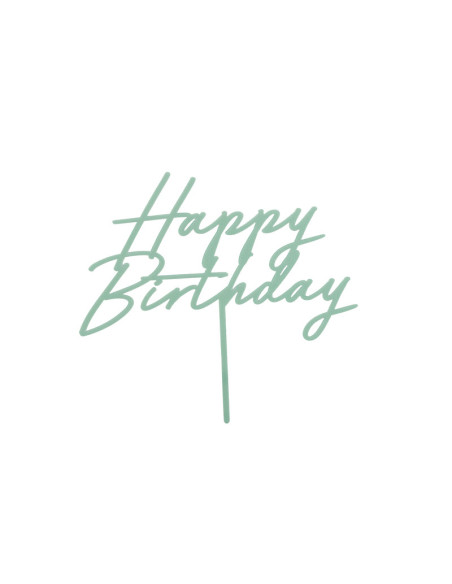 Decorazione per torta "Happy Birthday" Verde Pastello - Cake Topper di compleanno - Svizzera