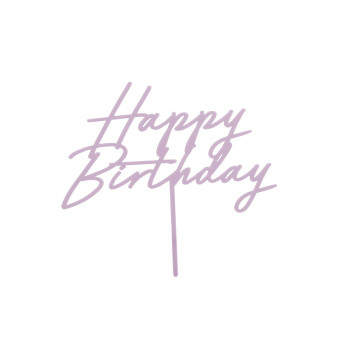 Decorazione per torta "Happy Birthday" Viola Pastello - Cake topper di compleanno - Svizzera