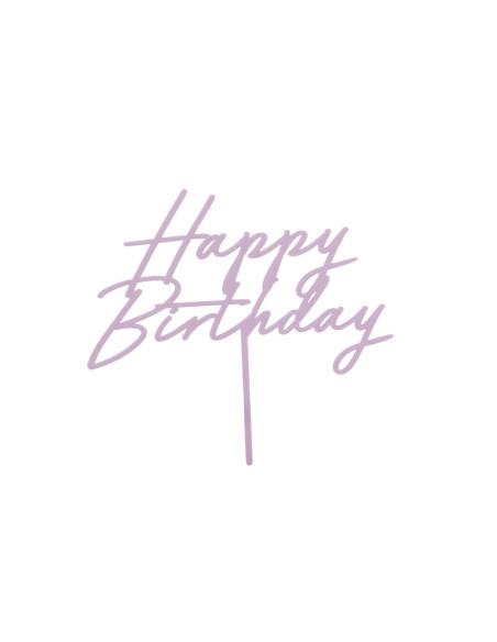 Décoration pour gâteau "Happy Birthday" Violet Pastel - Cake topper d'anniversaire - Suisse