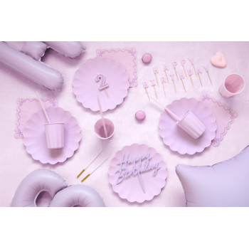Decorazione per torta "Happy Birthday" Viola Pastello - Cake topper di compleanno - Svizzera 2