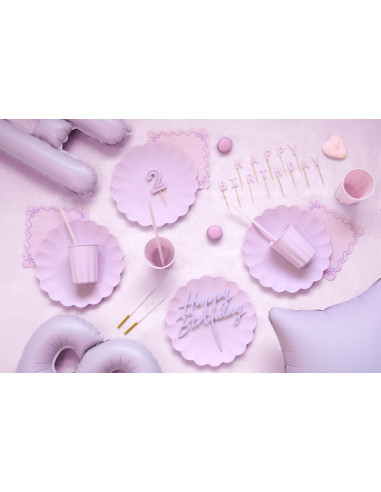 Déco à gâteau "Happy Birthday" Violet Pastel - Cake topper d'anniversaire