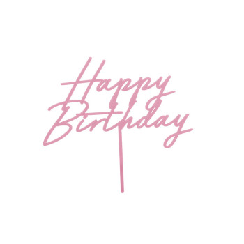 Decorazione torta Happy Birthday Rosa Pastello - Cake topper di compleanno - Svizzera