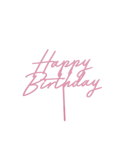 Decorazione torta Happy Birthday Rosa Pastello - Cake topper di compleanno - Svizzera