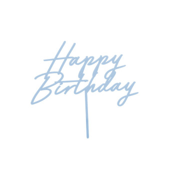 Decorazione per torta "Happy Birthday" Blu Pastello - Articoli per feste - Svizzera
