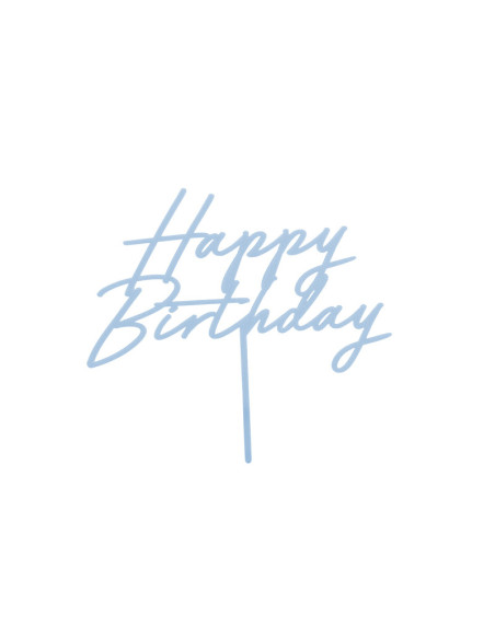 Decorazione per torta "Happy Birthday" Blu Pastello - Articoli per feste - Svizzera