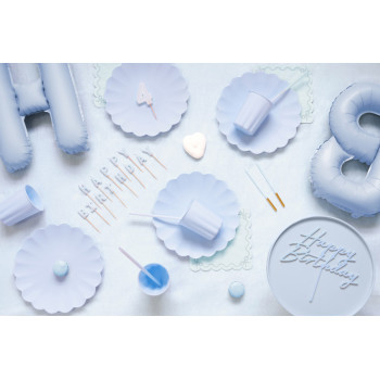 Decorazione per torta "Happy Birthday" Blu Pastello - Articoli per feste - Svizzera 2