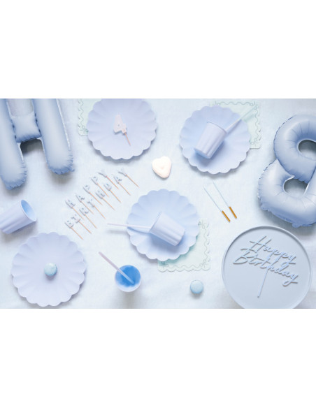 Pastellblauer Happy Birthday-Kuchenaufsatz Pastellblauer Happy Birthday-Kuchenaufsatz