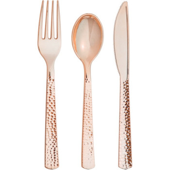 Posate da festa in plastica Rose Gold Metallico Premium - Decorazione da tavola - Svizzera