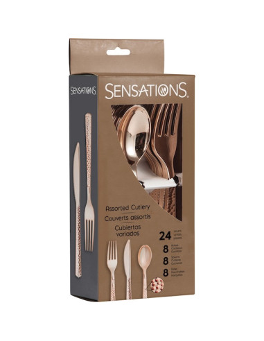 Posate da festa Premium in oro rosa metallizzato