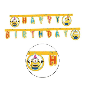 Guirlande d'anniversaire Minions - Bellefete.ch - Déco anniversaire enfants - Suisse