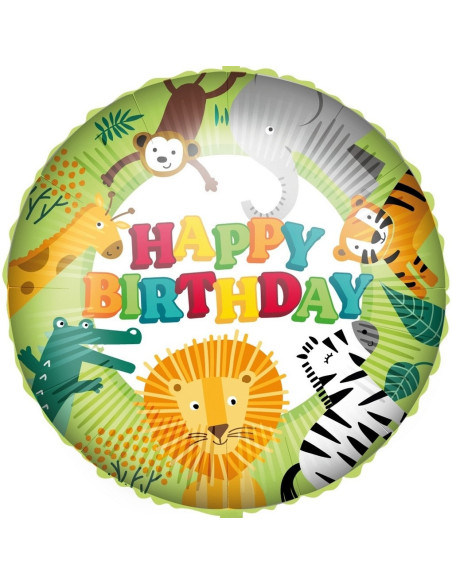 Safari Ballon "Happy Birthday" - Bellefete.ch - Schweiz - Geburtstagsdekoration Kinder