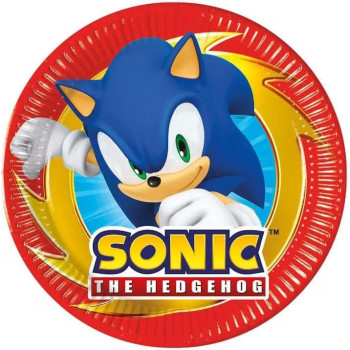 Assiettes à dessert d'anniversaire Sonic - Bellefete.ch - Suisse - Anniversaire enfant Sonic