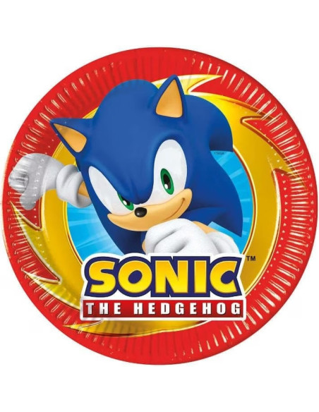 Piatti da dessert di compleanno Sonic - Bellefete.ch - Svizzera - Compleanno bambino Sonic