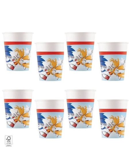 Gobelets d'anniversaire Sonic