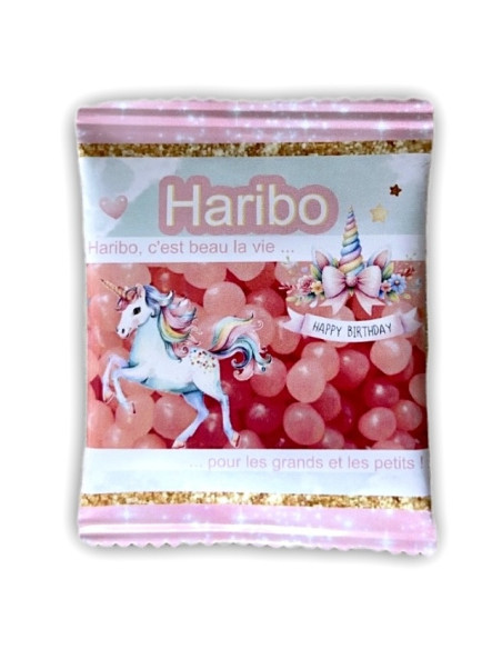 Bonbons bleus personnalisés Licorne - Gourmandises de fête - Bellefete.ch - Suisse