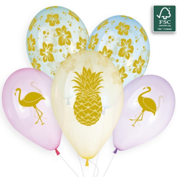 Ballons en latex Tropical Doré - Ballons de fête - Bellefete.ch