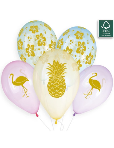 Ballons en latex Tropical Doré - Ballons de fête - Bellefete.ch