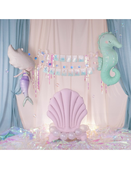 Ballon Mylar Hippocampe – Déco Fête et Anniversaire Thème Sirène