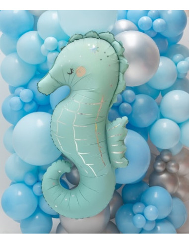 Ballon Mylar Hippocampe – Déco Fête et Anniversaire Thème Sirène