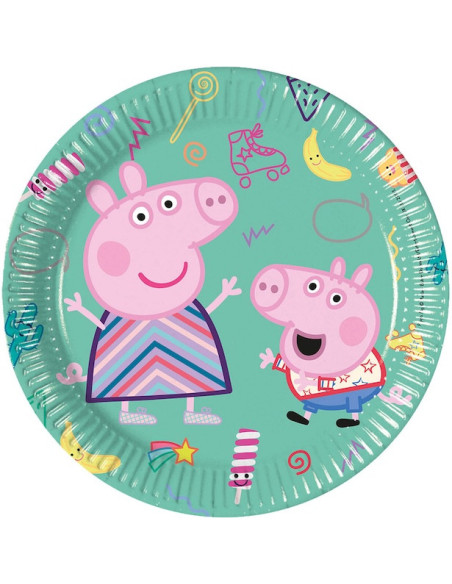 Peppa Pig Dessertteller für Kinder, Einweggeschirr für Snack und Geburtstag