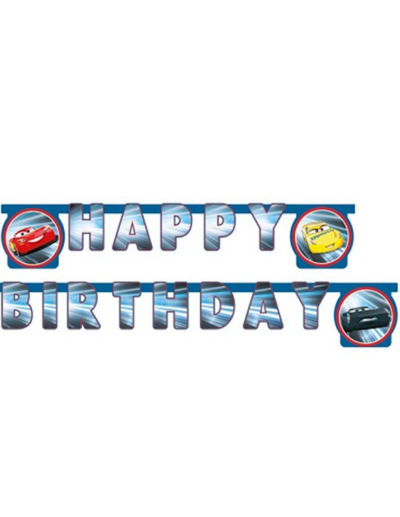 Ghirlanda di Cars McQueen in carta per compleanno bambino, decorazione festiva Disney Pixar