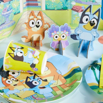 Assiettes de fête Bluey, vaisselle jetable pour anniversaire enfant 2