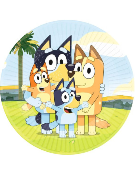Assiettes de fête Bluey, vaisselle jetable pour anniversaire enfant Assiettes de fête Bluey, vaisselle jetable pour anniversaire enfant