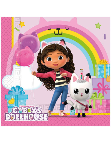 Tovaglioli per feste Gabby's Dollhouse, stoviglie usa e getta compleanno bambino