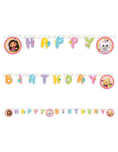Ghirlanda di compleanno a forma di casa delle bambole di Gabby - Buon compleanno bambini | BelleFete.ch