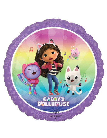 Ballon en aluminium Gabby’s Dollhouse avec Gabby et ses amis chats