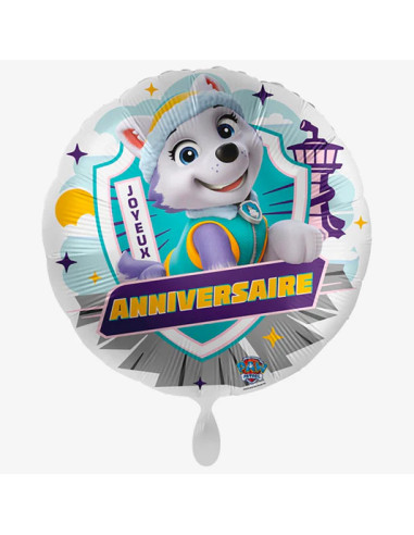 Palloncino per la festa "Happy Birthday" di Paw Patrol - Everest il cane da salvataggio | BelleFete.ch Svizzera