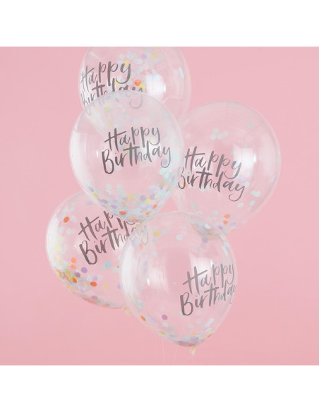 Latexballons mit mehrfarbigem Konfetti "Happy Birthday" - Bellefete.ch - Schweiz - Geburtstagsschmuck Latexballons mit mehrfarbigem Konfetti "Happy Birthday" - Bellefete.ch - Schweiz - Geburtstagsschmuck