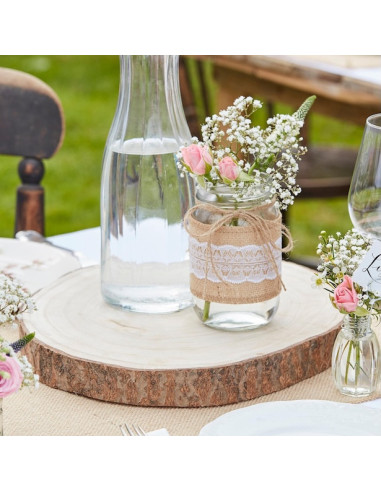 35 cm Holzscheit - Natürliche Tischdekoration für Hochzeiten und Geburtstage | BelleFete.ch Schweiz