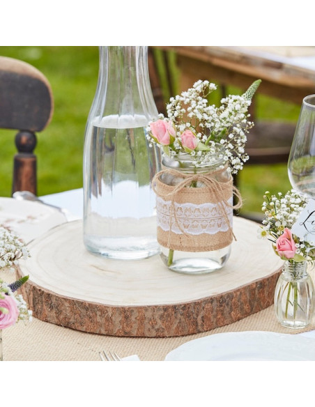 Tronco di legno da 35 cm - Decorazione naturale da tavola per matrimoni e compleanni | BelleFete.ch Svizzera