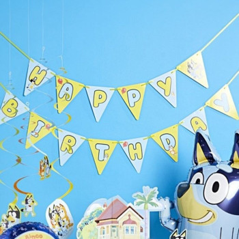 Ghirlanda di compleanno Bluey - Decorazione per feste con Bluey e Bingo - Negozio svizzero BelleFete.ch 2