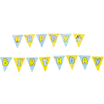 Ghirlanda di compleanno Bluey - Decorazione per feste con Bluey e Bingo - Negozio svizzero BelleFete.ch