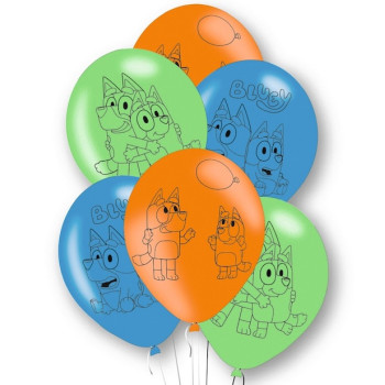Bluey Geburtstagsparty Luftballons - Bunte Dekoration mit Bluey und Bingo - Schweizer Shop BelleFete.ch