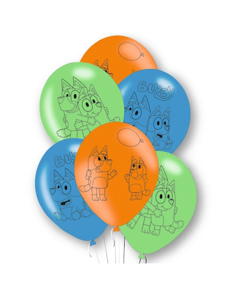 Ballons de fête d’anniversaire Bluey - Décoration colorée avec Bluey et Bingo - Boutique Suisse BelleFete.ch