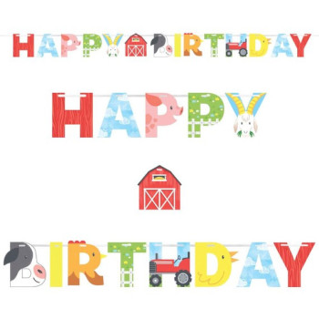 Guirlande d’anniversaire Animaux de la ferme – décoration fête enfant | BelleFete.ch